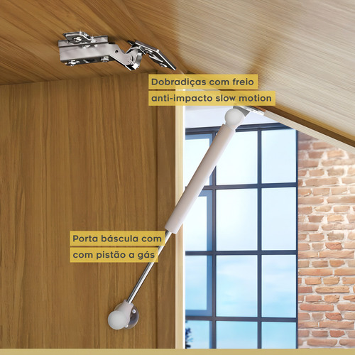 Cozinha Modulada Mdf 2 Peças Nesher Marquesa Marrom Verde