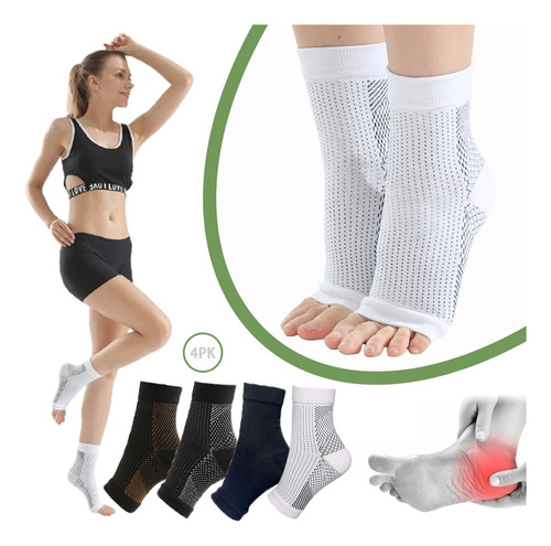 4 Pares Deportivas Calcetines Compresion Fascitis Plantar