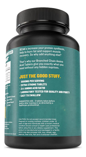 Tabletas De Bcaa - 120 Píldoras Extra Fuertes De 1000 Mg - R