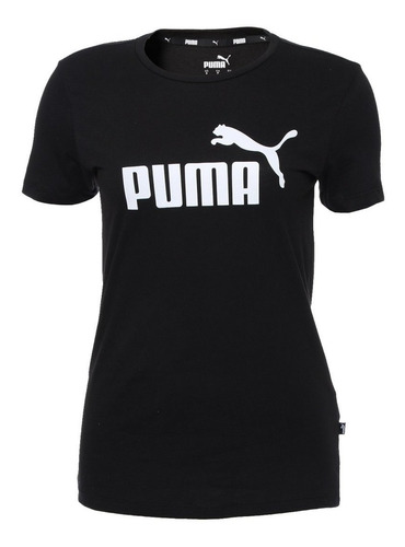 Playera Puma Negra Mujer Ess Logo Tee 58707087 Original