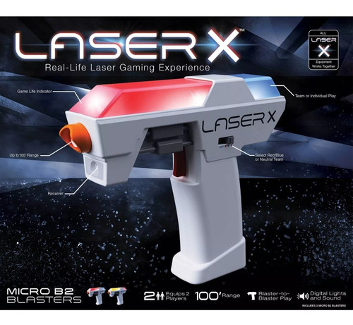 2x Micro Blaster B2 Laser X Mini Pistolas Laser Tag