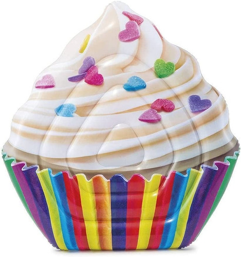 Colchon Flotador Forma Cupcake Intex Individual Para Alberca Brillante