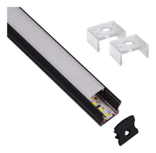 Pack 20x Perfil Aluminio Para Tira De Led Sobreponer Muebles