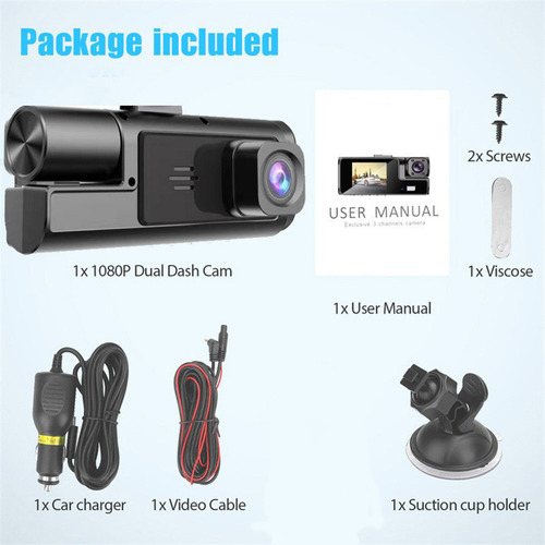 Cámara De Salpicadero Q Frontal Y Trasera 1080p Fhd Dvr Reco