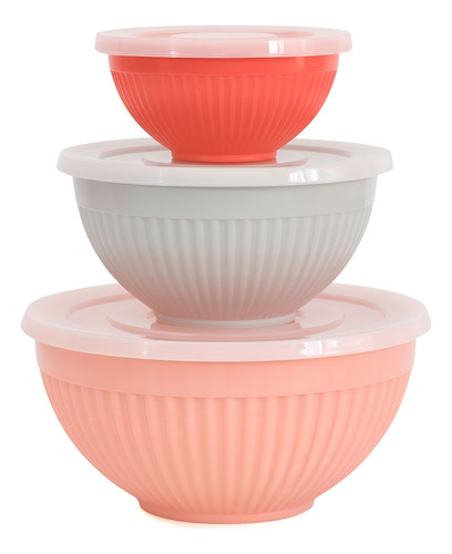 Bowls Con Tapa Recipientes Fuentes Set X 3 Melamina
