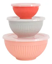 Comprar Bowls Con Tapa Recipientes Fuentes Set X 3 Melamina