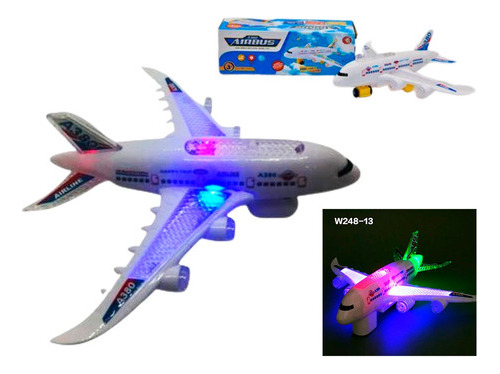 Avión Juguete Con Luces Sonido Movimiento Niños Bebe 8620  