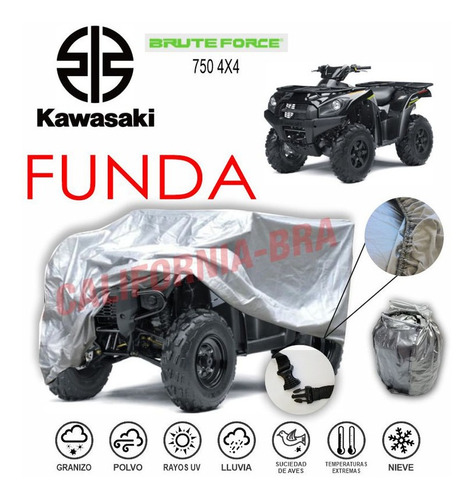 Funda Cubierta Lona Moto Cubre Kawasaki Brute Force 750 4 X4