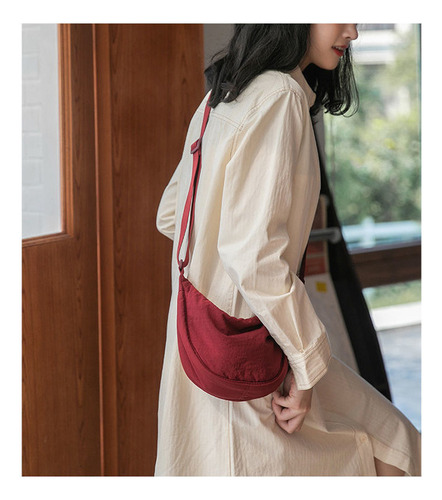 W Nuevo Bolso Crescent Nailon For Mujer Bandolera Bolsas