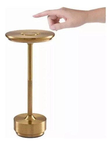 Lámpara de escritorio recargable, lámpara inalámbrica con marco dorado