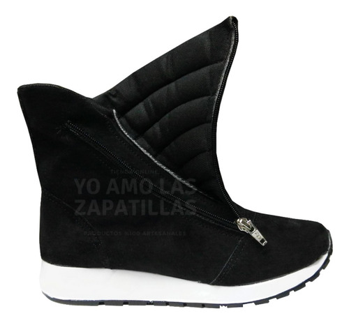 Botas Mujer Botitas Gamuzadas Con Jersey Otoño Invierno 