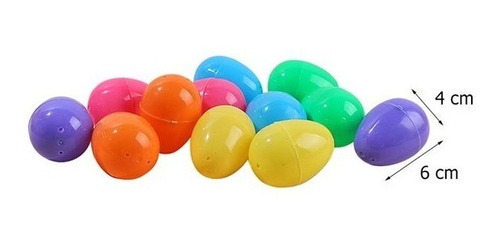 Kit Com 12 Ovos De Plástico Surpresa Coloridos Para Páscoa