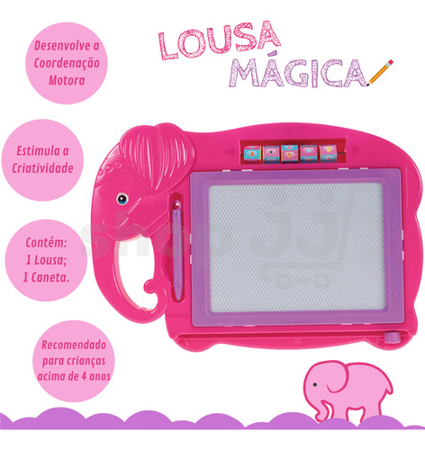 Lousa Interativa Magnética Elefante C/ Caneta Art Brink Kids
