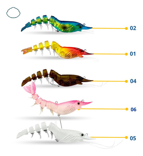 Isca Pesca Camarão Albatroz Shrimp Move110 Sinking 11cm Cor 02 Verde/azul