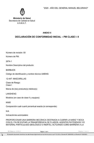 Kn#95 Con Certificado Barbijo X10 Unidades - An. Ma. T.