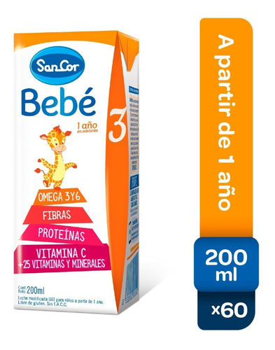 Leche Sancor Bebe 3 Nutricion Completa 200ml X 60 Unidades