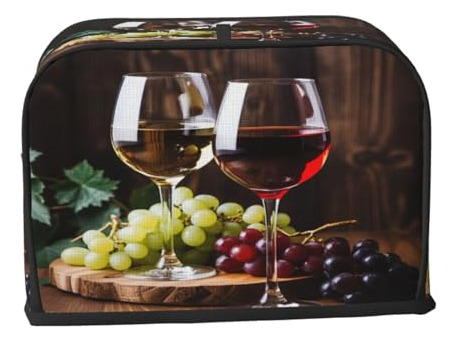 Funda Para Tostadora De 2 Rebanadas Con Copas De Vino Y Uvas