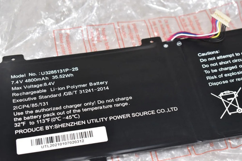 Bateria Original U3285131p-2s 7.4v 4800mah 35.52wh - N14wd21 Negro