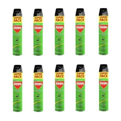 10x Baygon Mata Arañas Y Cucarachas Spray 450cc Envío Chile