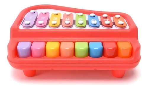 Xilófono y piano de juguete para niños con partitura de color rojo