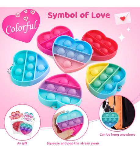 Fidget Toys Cmiolacuna Heart Pop Stress Relief, 30 Paquetes