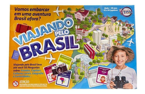 Jogo Viajando Pelo Brasil Brinquedo Geografia Game Nf