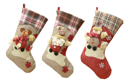 W Calcetines Navideños Con Colgante De Muñeco De Nieve De