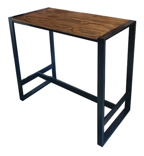 Imagen 1 de 6 de Barra Desayunador Industrial Hierro Madera 60/20 Isla 120x60