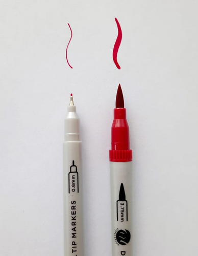 Imagen 3 de 3 de Set 24 Lápices Brush Lettering Doble Punta - Hobby Lovers