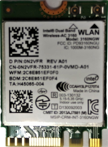 Tarjeta Wifi Hp 24-b  3165ngw