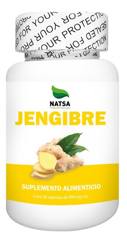 Jengibre 60 Cápsulas, Calidad Premium Sabor Natural