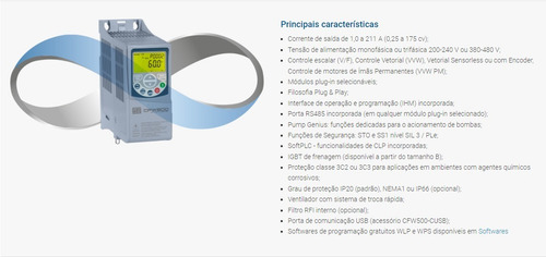 Inversor Frequência Trifásico C Igbt Weg 7,5cv 220v Cfw500