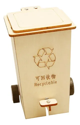 Flip Trash Can Wood Science Project Kits De Reciclable