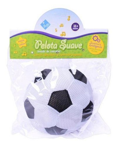 Imagen 2 de 6 de Pelota Futbol De Tela Para Bebe Con Cascabel El Duende Azul