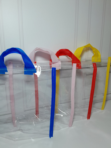 Bolsa Pvc Transparente Golosinera Souvenirs Vacias X20 Amarillo Vacias