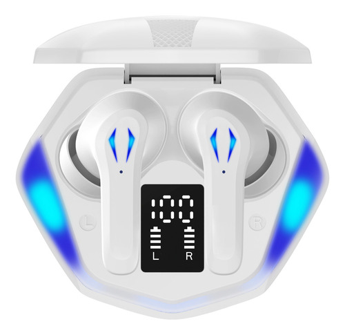 Fone De Ouvido Sem Fio Gamer Bluetooth Com Led Rs29 Cor Branco