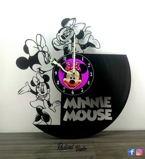 Reloj De Vinilo Walt Disney Minnie Mouse Regalos Decoracion