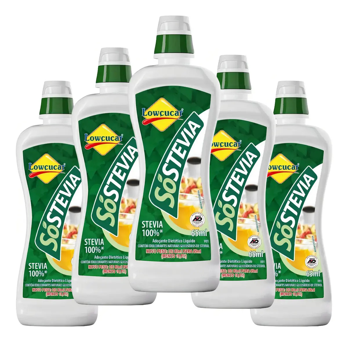 5 Adoçante 100% Só Stévia 65ml Lowçucar