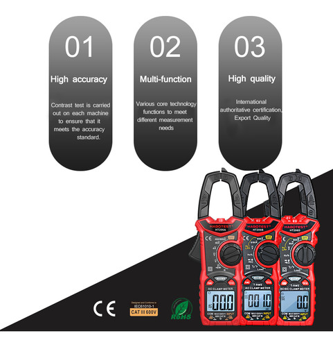 Pinça Amperimétrica Digital Ht206a Habotest Ac/dc