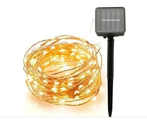 Led Solar Navidad 100 Luces 10m Alambre Calida 9814/jp Ideas