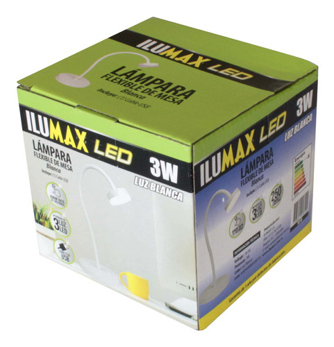 Lampara De Mesa Led 3w Flexible Blanca Dimerizable Luz Blanc