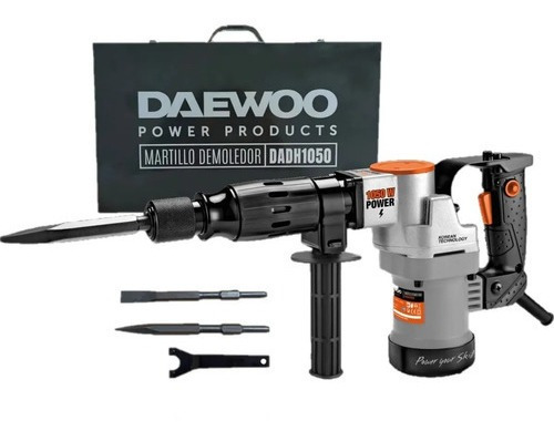 Imagen 1 de 6 de Martillo Demoledor Daewoo 1050w 15j 17mm + Puntas + Maletin