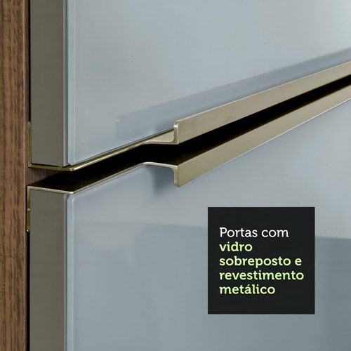 Alacena Gabinete Superior Cocina Madesa Lux 1 Puerta 70cm Color Rústico/Gris