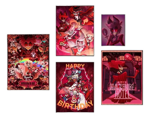 Poster Hazbin Hotel Alastor Charlie Husk Angel Dust Adhesivo