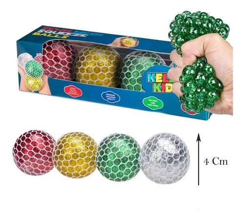 10 Mesh Ball Metalizada Pelota Antiestrés Fidget Juguete