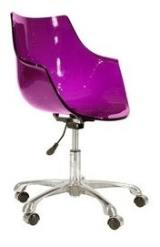 Cadeira Wave Office - Acrílico Padrão Vivo Roxo/purpura