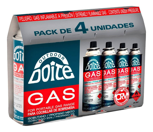 Pack De 4 Gases Doite Propano Butano 227 Grs