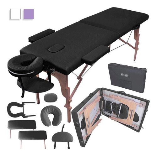 Cama De Masaje Plegable Reclinable 180x60cm Portátil Spa