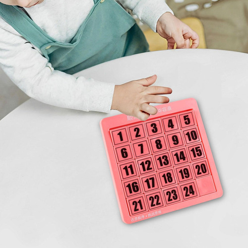 . Rompecabezas De Diapositivas De Números Rosa 24 Cubos