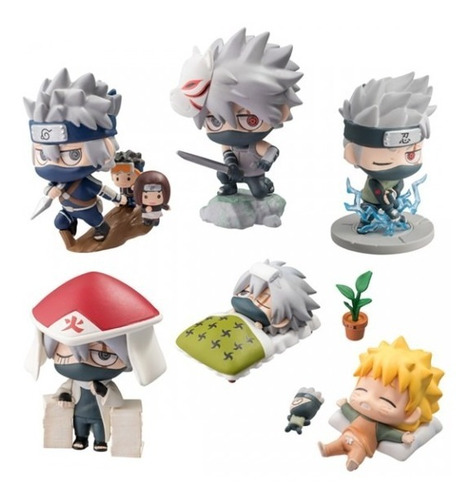Imagen 2 de 3 de Set Figuritas Petit Kakashi Hatake + Naruto ( + Accesorios)